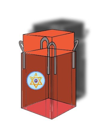 Circular Bag with Cross Loop Skirt Top / Flat Bottom